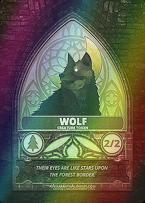 Wolf MTG token 2/2 (v.4)