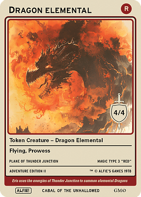 Dragon Elemental MTG token 4/4