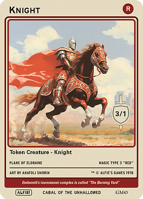 Knight MTG token 3/1