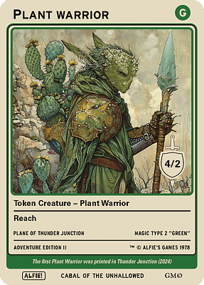 Plant Warrior MTG token 4/2