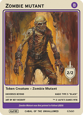 Zombie Mutant MTG token 2/2