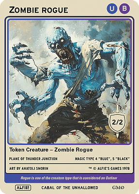 Zombie Rogue MTG token 2/2