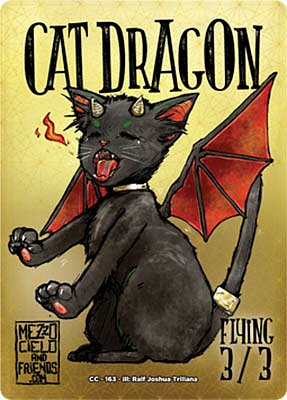 Cat Dragon MTG token 3/3