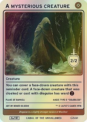 A mysterious creature MTG token 2/2