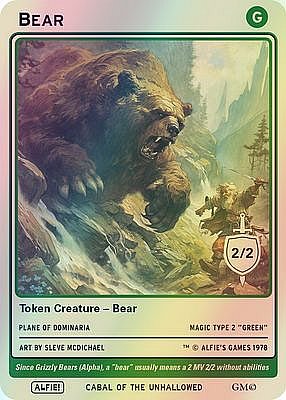 Bear MTG token 2/2
