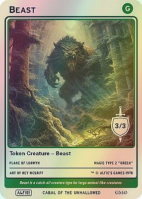 Beast MTG token 3/3
