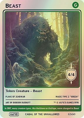 Beast MTG token 4/4
