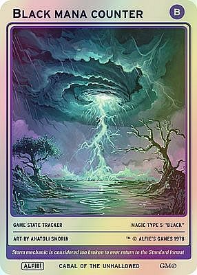 Black mana MTG token