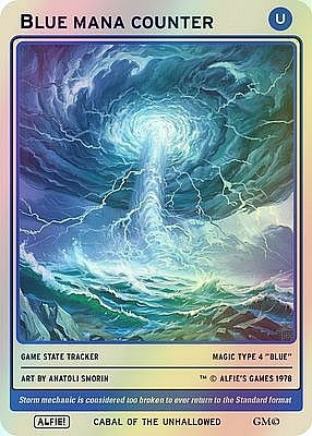 Blue mana MTG token