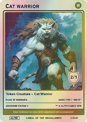 Cat Warrior MTG token 2/1