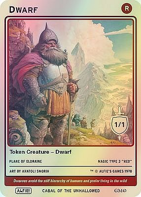 Dwarf MTG token 1/1