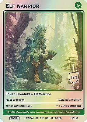 Elf Warrior MTG token 1/1