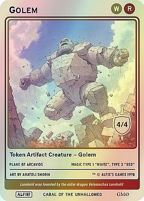 Golem MTG token 4/4 (v.2)