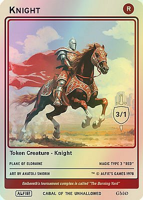 Knight MTG token 3/1