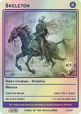 Skeleton MTG token 4/1