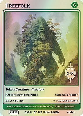 Treefolk MTG token X/X