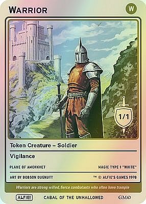 Warrior MTG token 1/1