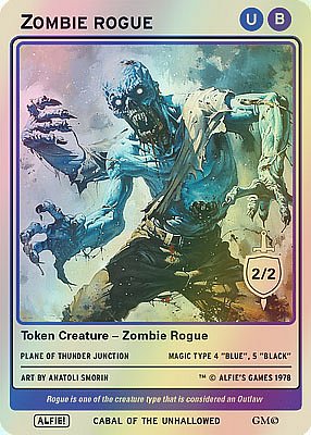Zombie Rogue MTG token 2/2